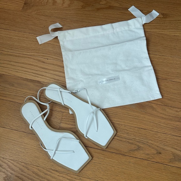 Studio Amelia Elegant White Strappy Sandals - Picture 9 of 9